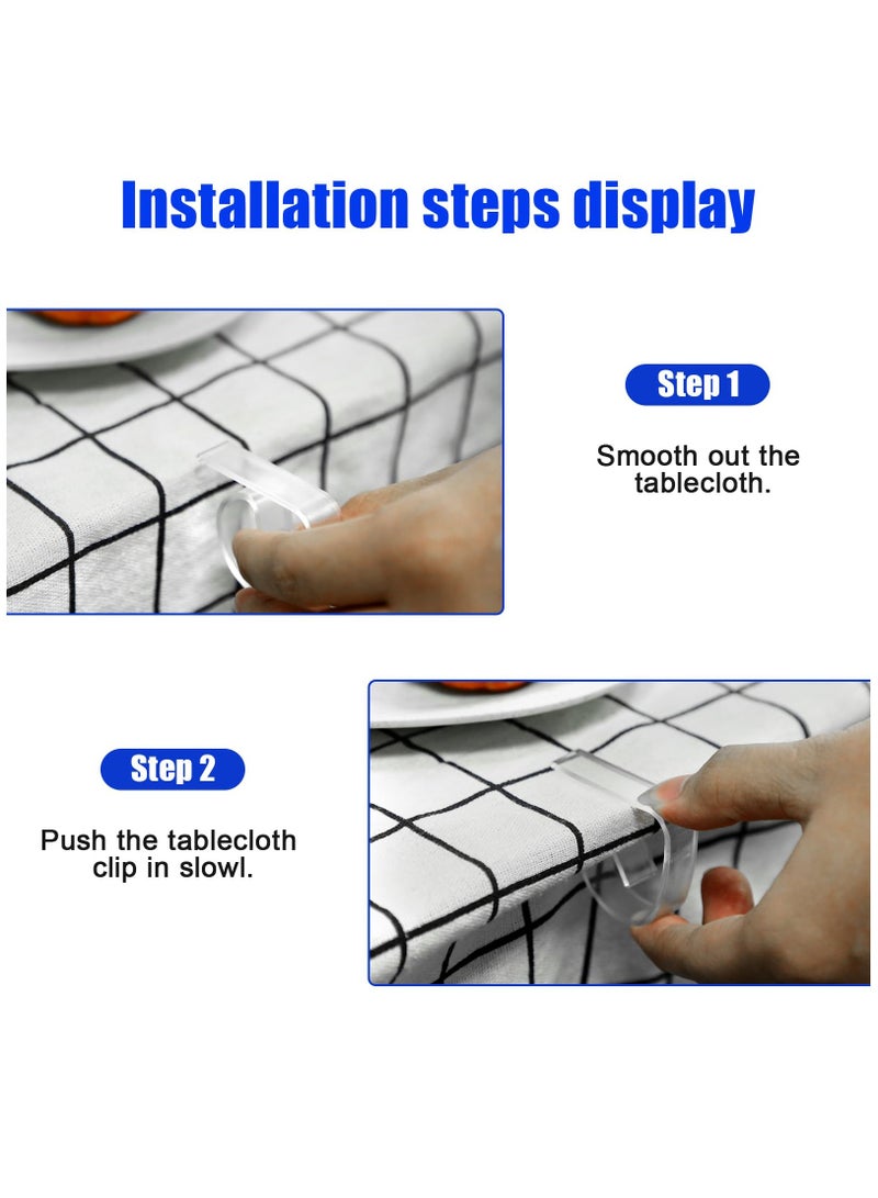 Excefore 30pcs Transparent Plastic Table Cloth Clips, Clear Tablecloth Clips Table Cloth Fixing Table Cloth Holder Clips Picnic Tablecloth Clamps for Indoor Outdoor Home Camping Picnic - Image 5