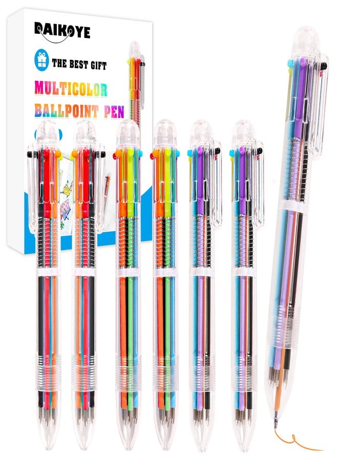 DAIKOYE Ballpoint Pens 6 PCS 0.5mm 6-in-1 Multicolor Ballpoint Pens Birthday Party Favors Gifts - Image 1