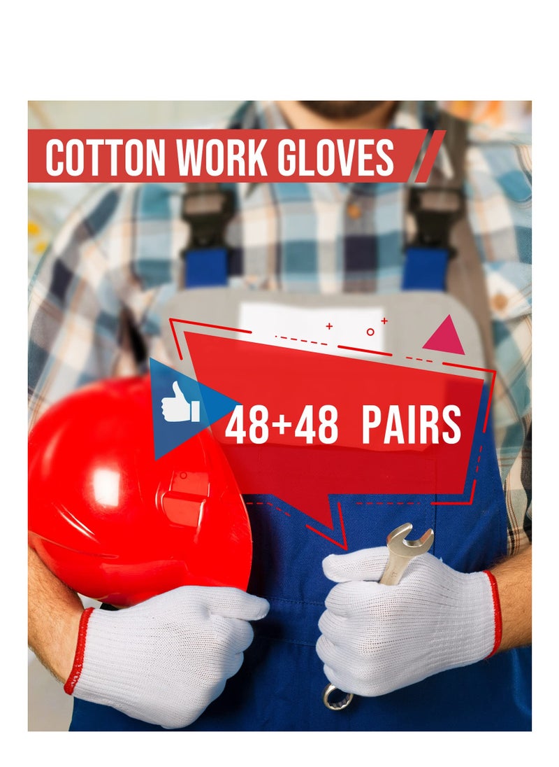 KASTWAVE 6 Pairs Hand Working Gloves Safety Grip Protection Work Gloves Men Women BBQ Thicker Industry Knitted Cut Repair Gloves Durable String Knit Light Weight for Work Safety Thick Cotton  - Image 4