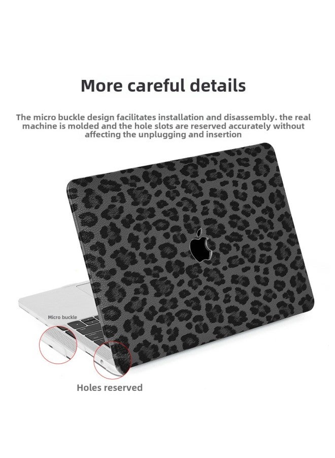 Leopard Macbook Protective Shell For Apple Notebook M4pro Apple Air Protective Case-Color:V8-9168-1 Black Gray-Applicable Models:Flat M2air13.6(a2681/a3113)  - Image 4