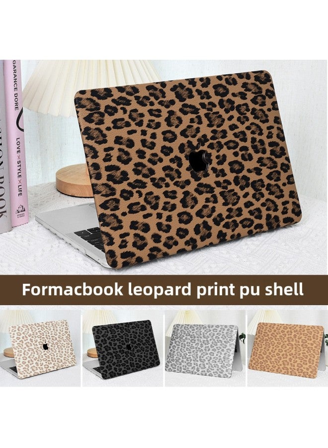 Leopard Macbook Protective Shell For Apple Notebook M4pro Apple Air Protective Case-Color:V8-9168-1 Black Gray-Applicable Models:Flat M2air13.6(a2681/a3113)  - Image 1