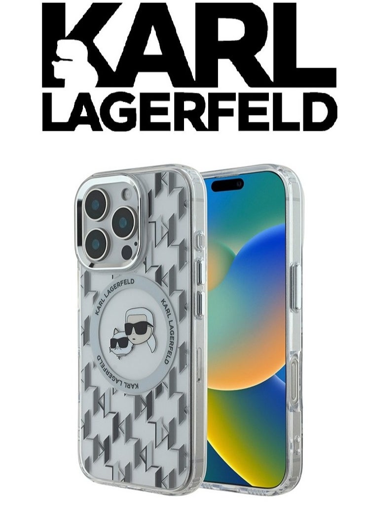 CG MOBILE iPhone 16 Pro Max Case, supports wireless charging MagSafe, transparent with original logo and design approved by the global brand (KARL LAGERFELD). From CG Mobile  - Image 1