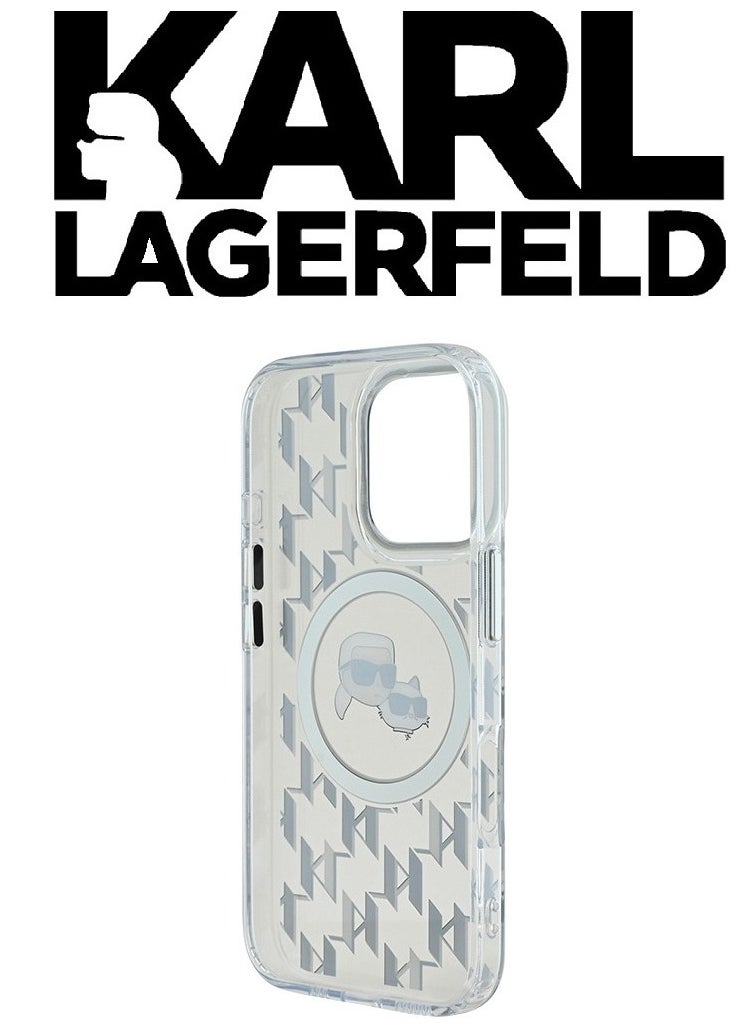 iPhone 16 Pro Max Case, supports wireless charging MagSafe, transparent with original logo and design approved by the global brand (KARL LAGERFELD). From CG Mobile