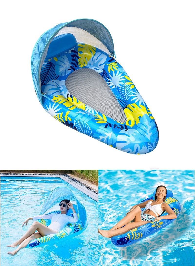 TAPIT Inflatable Pool Float Chair Lounge for Floating, Inflatable Pool Float Hammock, Multi-Purpose Water Hammock, Inflatables Pool Rafts Bed for Swimming Pool Beach Sea (Blue) - Image 1