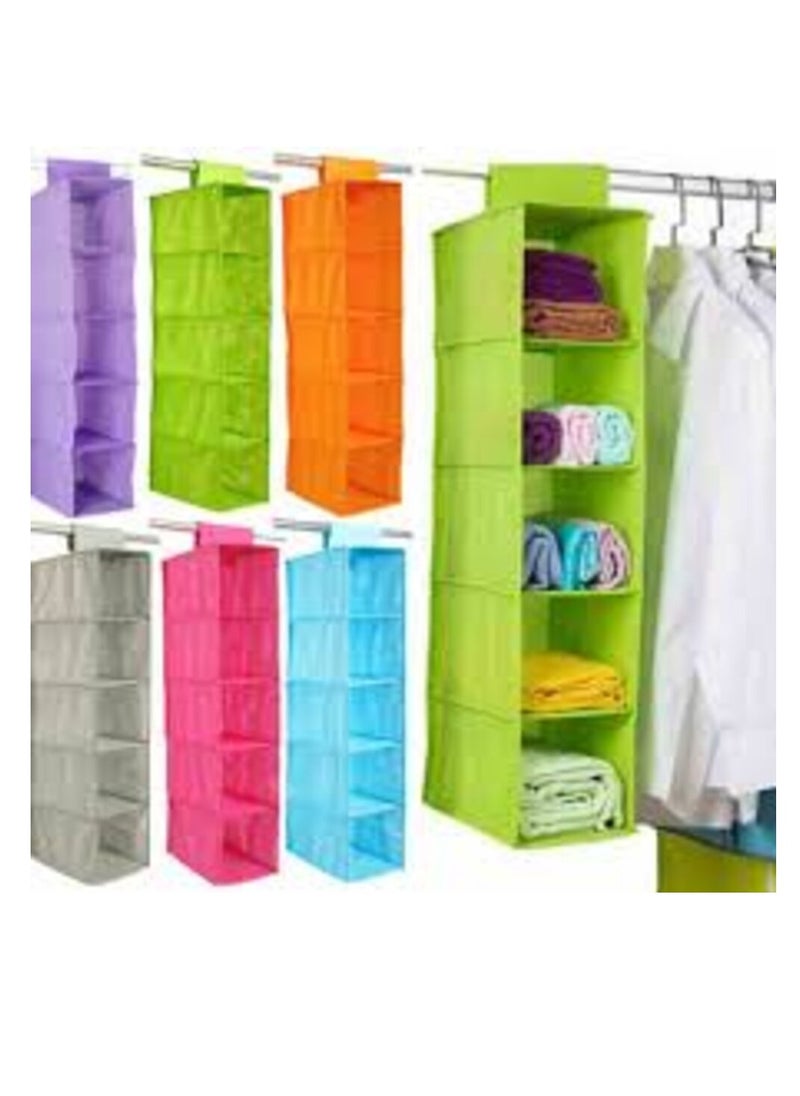 eBasket - 5-shelf closet organizer made of strong, high-quality materials (green) - Image 1