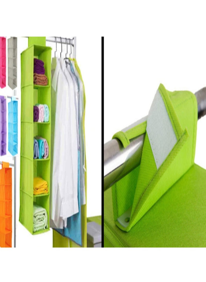 eBasket - 5-shelf closet organizer made of strong, high-quality materials (green) - Image 1