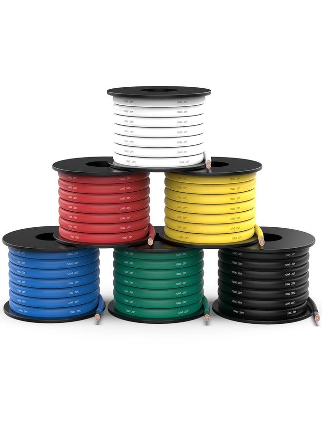 NAOEVO Cable de calibre 12 de 60 pies, 12 AWG Cable de silicona de 10 pies cada carrete, cable eléctrico de cobre estañado flexible de 6 colores, calibre 12, kit de cables de conexión para tablero de - Image 1
