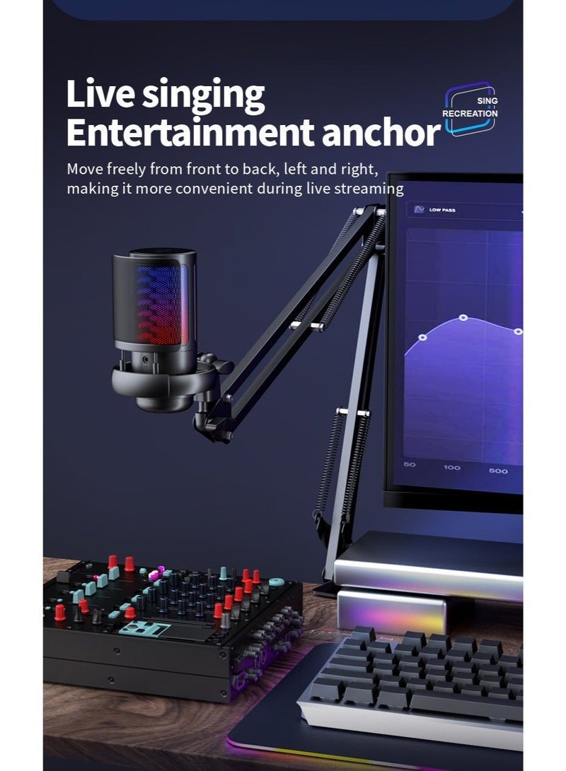 SODI Gaming PC USB Microphone Podcast Condenser Mic With Adjustable Arm Stand Pop Filter Mute Button For Streaming Twitch Online Chat Snapchat Computer Mic For PS4 PS5 PC Gamer Youtuber - Image 4