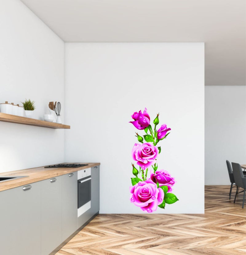 Sticker Yard Pink Rose Flower Vinyl Wall Sticker for Living Room/Bedroom/Office and All Decorative Wall Stickers 40X76 CM-Self-Adhesive - Image 5