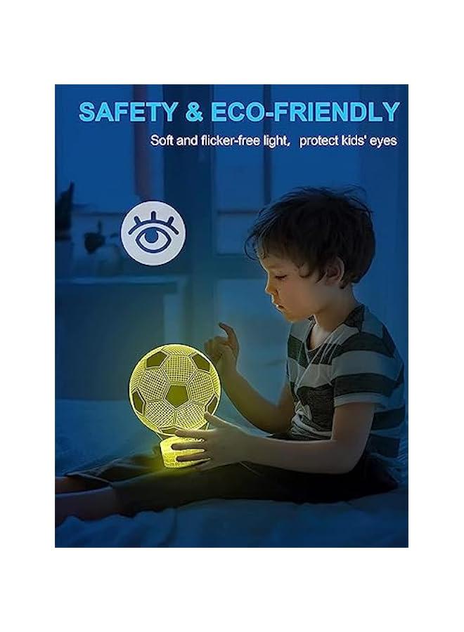 Soccer Night Light for Kids, 3D Illusion Night Lamp, 16 Colors Changing with Remote and Touch Control, Bedro Decorations Bedside Lamp, Desk Optical Illusion Lamps, Birthday Gifts for Boys Girls - Image 5