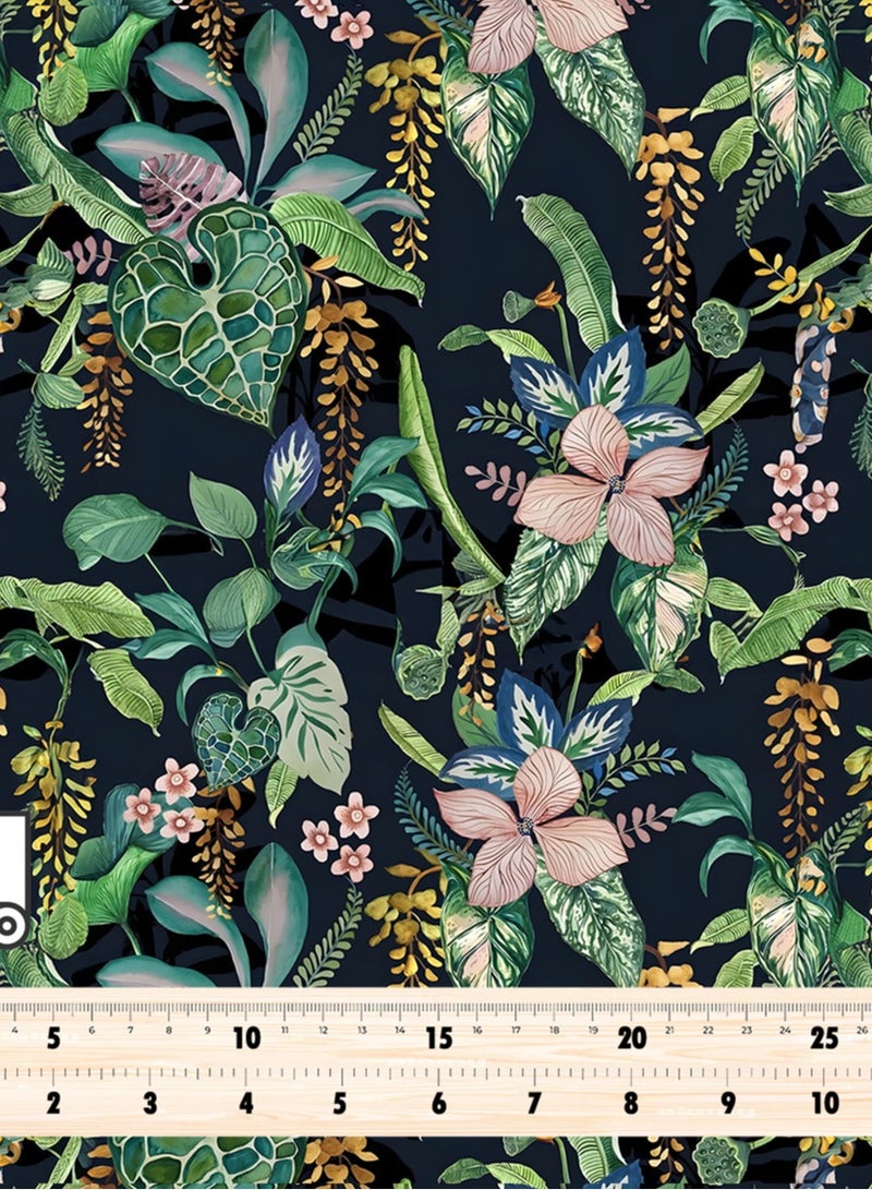 فيلاتو Ø¬Ù„Ø§Ø¨ÙŠØ© Ù…Ø®ÙˆÙŠØ± Ø¨ØªØµÙ…ÙŠÙ… Ø²Ù‡ÙˆØ± Ø¨Ø§Ù„Ù„ÙˆÙ† Ø§Ù„Ø£Ø®Ø¶Ø± ÙˆØ§Ù„ÙˆØ±Ø¯ÙŠ Ù…Ù† Ù‚Ù…Ø§Ø´ Ø­Ø±ÙŠØ± Ø§Ù„Ù„ÙŠÙ„ Ø¹Ø±Ø§Ù…Ù†ÙŠ Ø¨Ø§Ù„ÙŠØ§Ø±Ø¯Ø©ØŒ Ø¹Ø±Ø¶ 58 Ø¨ÙˆØµØ© - Image 4