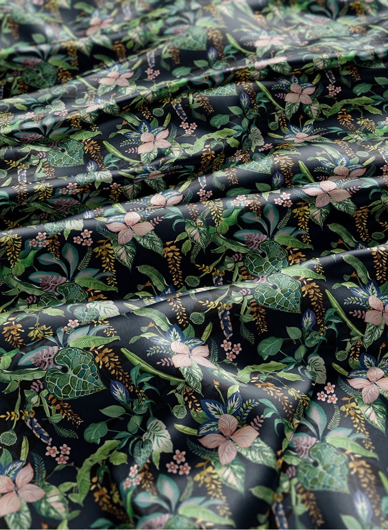 فيلاتو Ø¬Ù„Ø§Ø¨ÙŠØ© Ù…Ø®ÙˆÙŠØ± Ø¨ØªØµÙ…ÙŠÙ… Ø²Ù‡ÙˆØ± Ø¨Ø§Ù„Ù„ÙˆÙ† Ø§Ù„Ø£Ø®Ø¶Ø± ÙˆØ§Ù„ÙˆØ±Ø¯ÙŠ Ù…Ù† Ù‚Ù…Ø§Ø´ Ø­Ø±ÙŠØ± Ø§Ù„Ù„ÙŠÙ„ Ø¹Ø±Ø§Ù…Ù†ÙŠ Ø¨Ø§Ù„ÙŠØ§Ø±Ø¯Ø©ØŒ Ø¹Ø±Ø¶ 58 Ø¨ÙˆØµØ© - Image 3