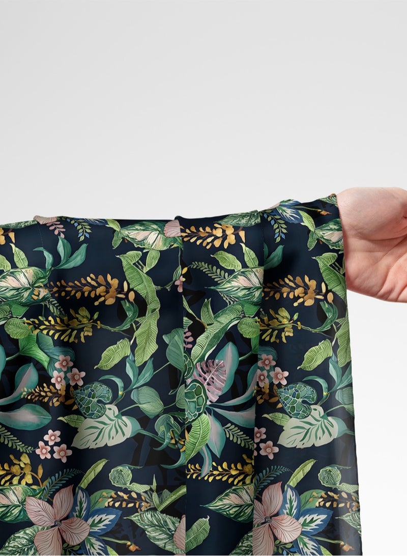 فيلاتو Ø¬Ù„Ø§Ø¨ÙŠØ© Ù…Ø®ÙˆÙŠØ± Ø¨ØªØµÙ…ÙŠÙ… Ø²Ù‡ÙˆØ± Ø¨Ø§Ù„Ù„ÙˆÙ† Ø§Ù„Ø£Ø®Ø¶Ø± ÙˆØ§Ù„ÙˆØ±Ø¯ÙŠ Ù…Ù† Ù‚Ù…Ø§Ø´ Ø­Ø±ÙŠØ± Ø§Ù„Ù„ÙŠÙ„ Ø¹Ø±Ø§Ù…Ù†ÙŠ Ø¨Ø§Ù„ÙŠØ§Ø±Ø¯Ø©ØŒ Ø¹Ø±Ø¶ 58 Ø¨ÙˆØµØ© - Image 1