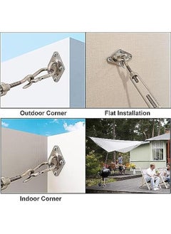 HOOKOR Durku 50pcs Shade Sail Hardware Kit, Sun Shade Hardware Kit with 304 Stainless Steel Wire Rope for Rectangle/Triangle Sun Shade Sails, Stainless Steel Accessories for for Garden Outdoors  - Image 2