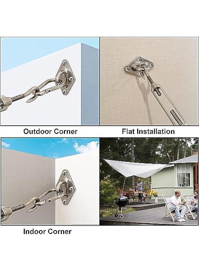 HOOKOR Durku 50pcs Shade Sail Hardware Kit, Sun Shade Hardware Kit with 304 Stainless Steel Wire Rope for Rectangle/Triangle Sun Shade Sails, Stainless Steel Accessories for for Garden Outdoors - Image 2