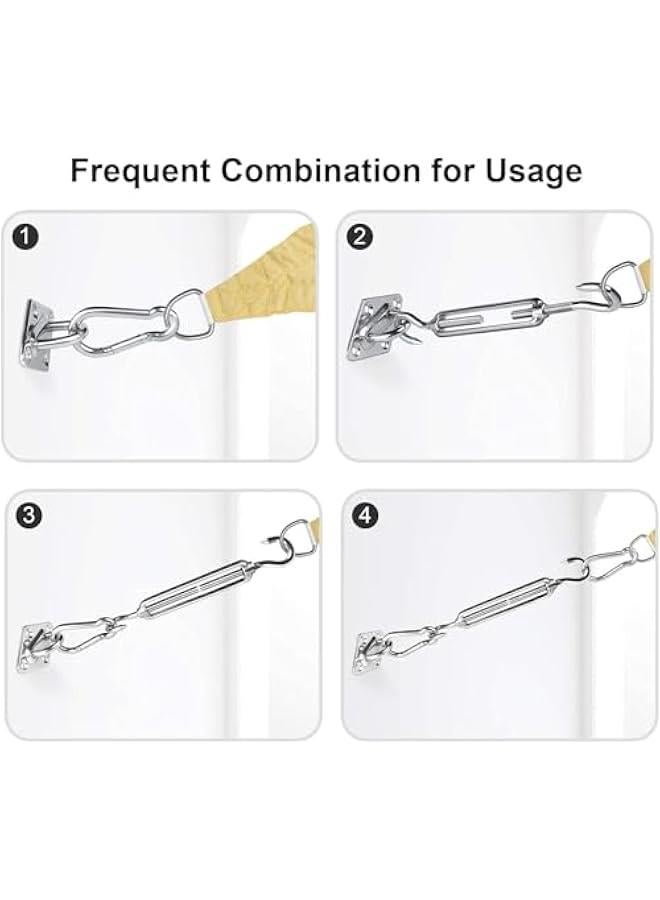 HOOKOR Durku 50pcs Shade Sail Hardware Kit, Sun Shade Hardware Kit with 304 Stainless Steel Wire Rope for Rectangle/Triangle Sun Shade Sails, Stainless Steel Accessories for for Garden Outdoors - Image 3