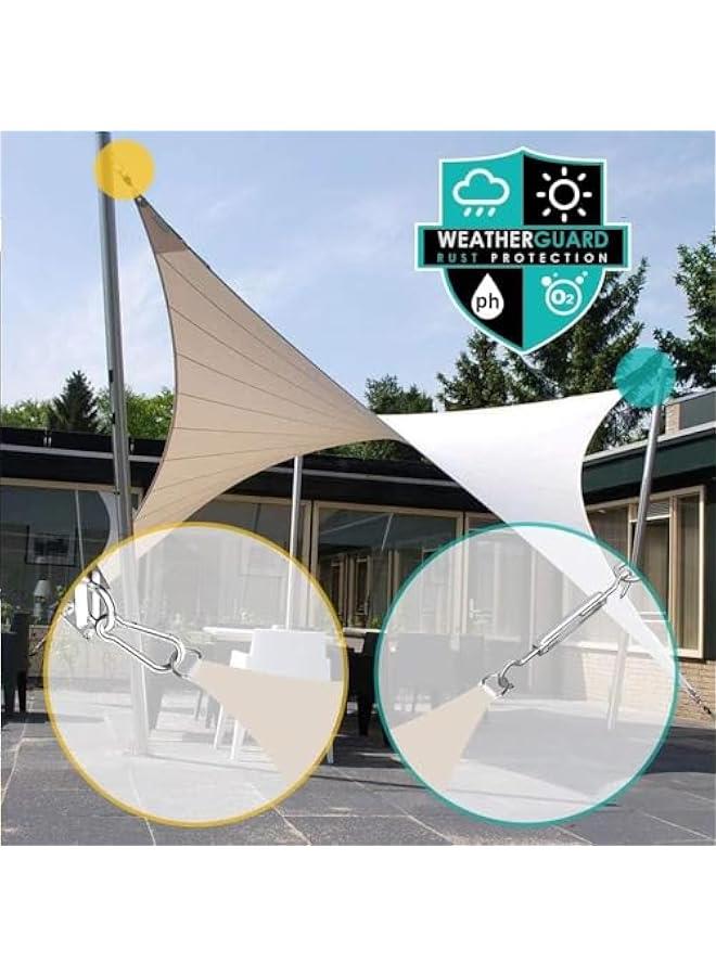 HOOKOR Durku 50pcs Shade Sail Hardware Kit, Sun Shade Hardware Kit with 304 Stainless Steel Wire Rope for Rectangle/Triangle Sun Shade Sails, Stainless Steel Accessories for for Garden Outdoors - Image 4