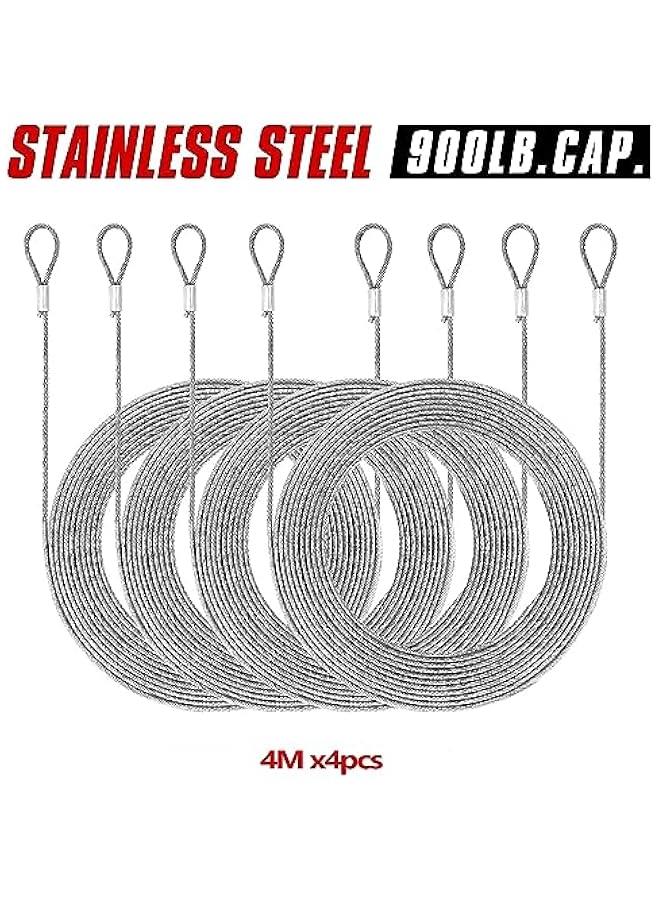 HOOKOR Durku 50pcs Shade Sail Hardware Kit, Sun Shade Hardware Kit with 304 Stainless Steel Wire Rope for Rectangle/Triangle Sun Shade Sails, Stainless Steel Accessories for for Garden Outdoors - Image 5