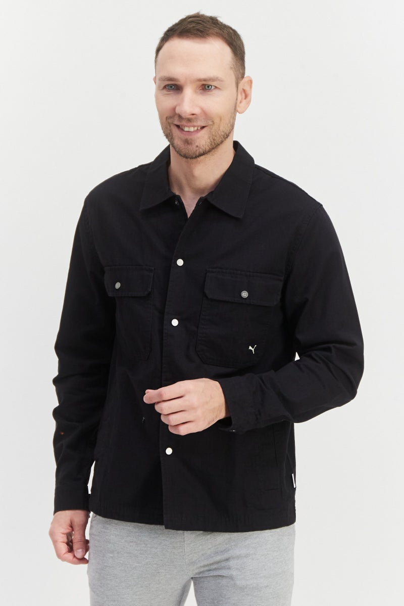 PUMA Men Sportswear Fit Brand Logo Training Shirt Jackets, Black  - Image 1