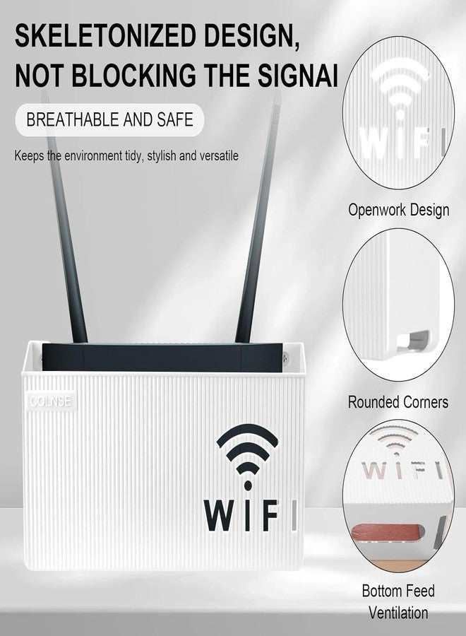 KANISYA Self-Adhesive WiFi Storage Box | Wall Mount WiFi Router Holder Case | Universal Wall Shelf for Modem, Set-Top Box, Remote, Power Strip – Cable Management & Space Saving - Image 2