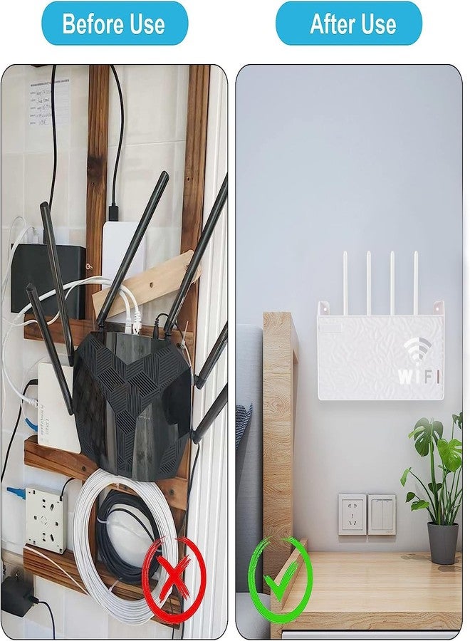 KANISYA Self-Adhesive WiFi Storage Box | Wall Mount WiFi Router Holder Case | Universal Wall Shelf for Modem, Set-Top Box, Remote, Power Strip – Cable Management & Space Saving - Image 4