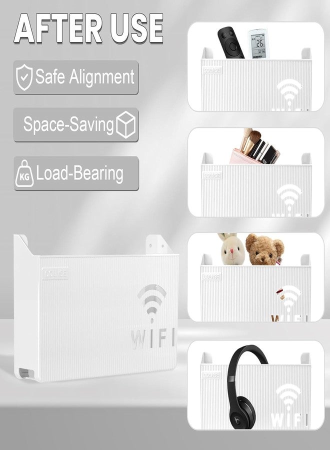 KANISYA Self-Adhesive WiFi Storage Box | Wall Mount WiFi Router Holder Case | Universal Wall Shelf for Modem, Set-Top Box, Remote, Power Strip – Cable Management & Space Saving - Image 3