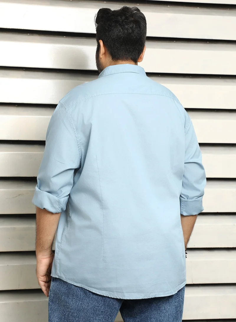 HIGH STAR Regular Fit Dusty Blue Casual Shirt for Men