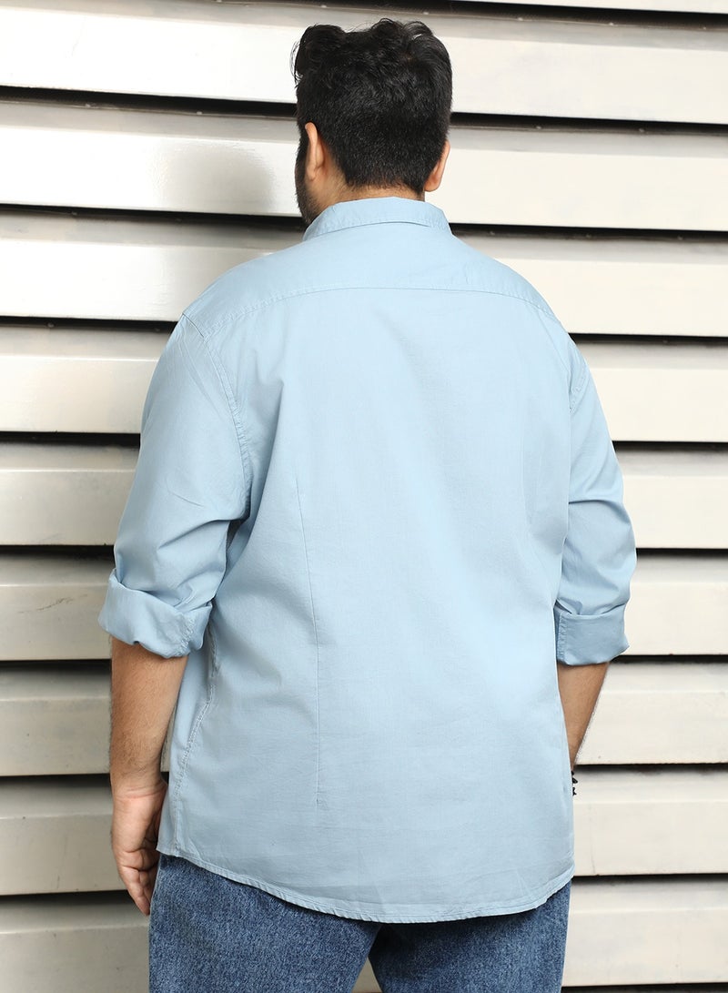هاي ستار قميص كاجوال رجالي بقصة عادية أزرق مغبر - Image 5