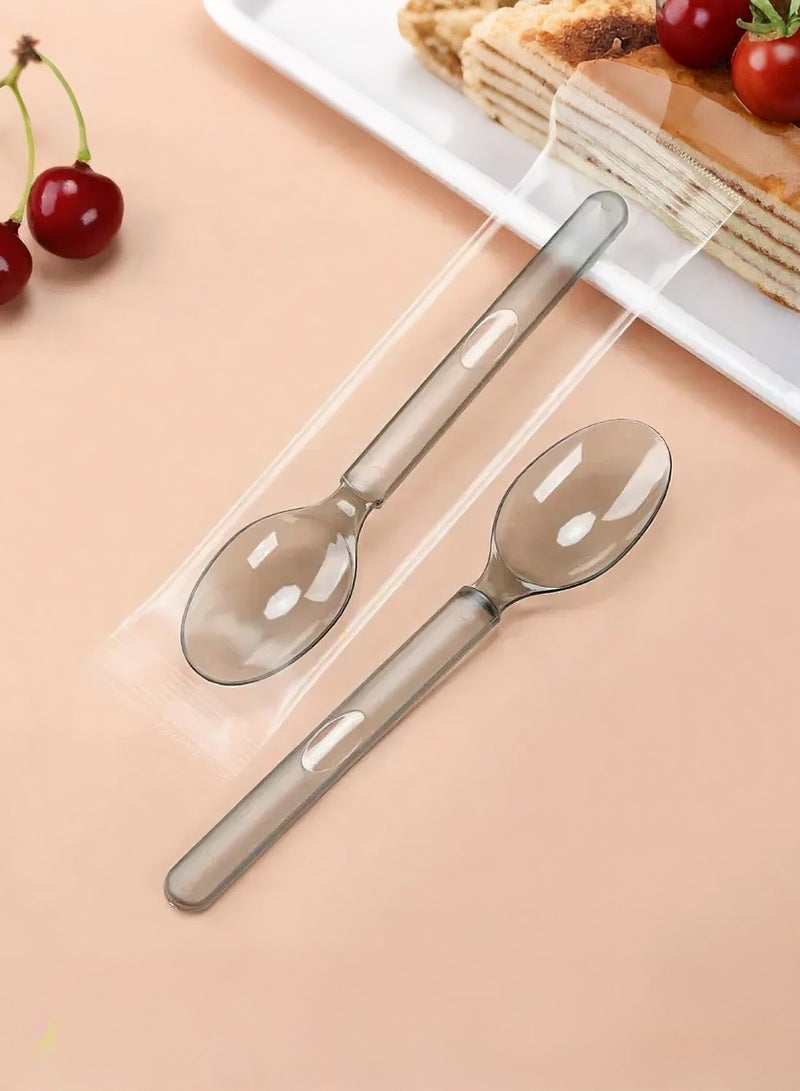 100 قطعة من الملاعق البلاستيكية القابلة للتصرف ، خالية من BPA ، مقاومة للحرارة ، صلبة ودائمة ملاعق القابلة للتصرف الثقيلة ، ملاعق بلاستيكية ممتازة القابلة للتصرف لإمدادات الحزب 13.5 * 3 سم - Image 4