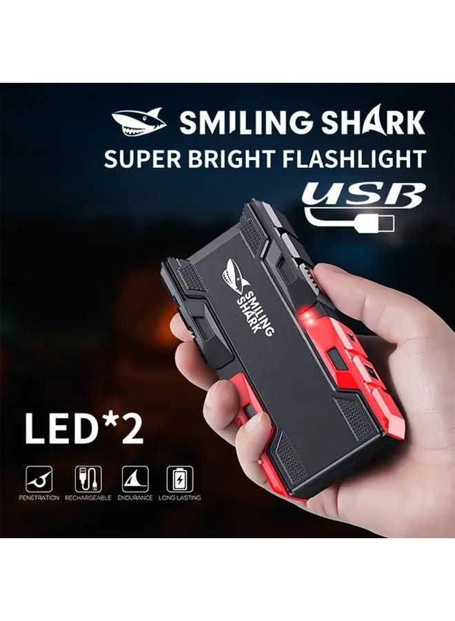 SD 0712A Smiling Shark USB C Rechargeable Flashlight Power Bank Super Bright LED Torch - Image 2