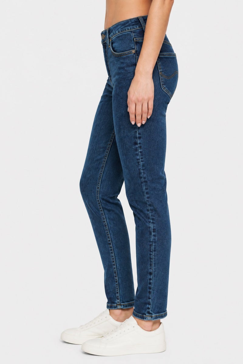 LEE Women Skinny Fit High Waist Washed Denim Jeans, Navy - Image 4