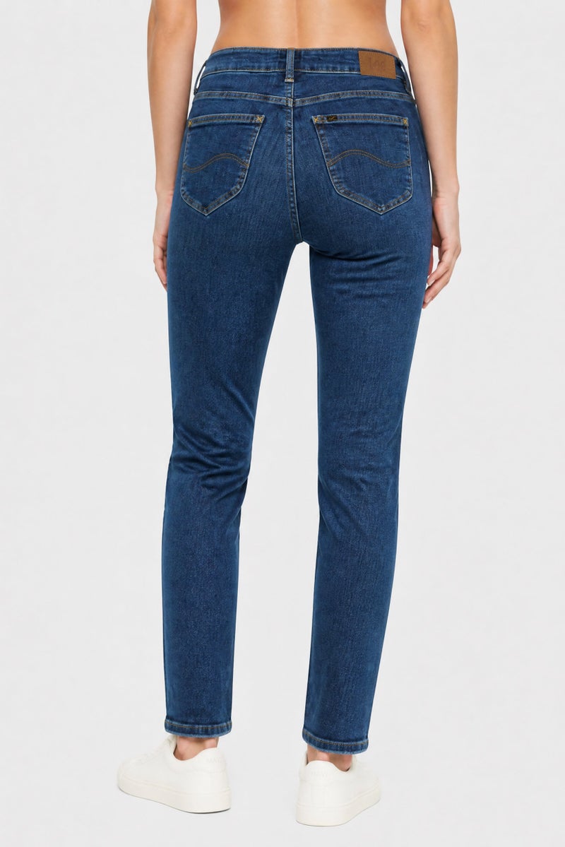 LEE Women Skinny Fit High Waist Washed Denim Jeans, Navy - Image 3