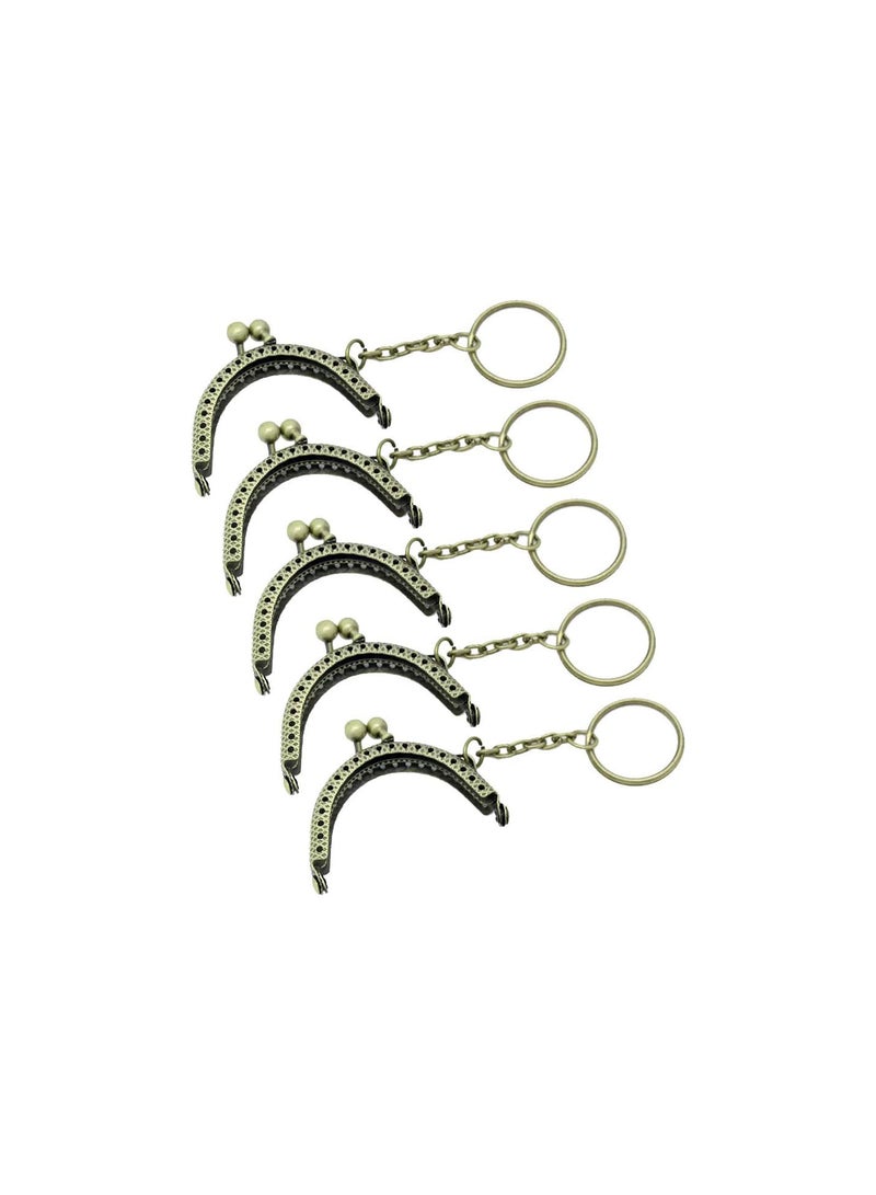 GGOOT Premium Quality 5PCs Metal Purse Bag Frame Kiss Clasp Lock Bronze Tone 5cm x4cm  - Image 1