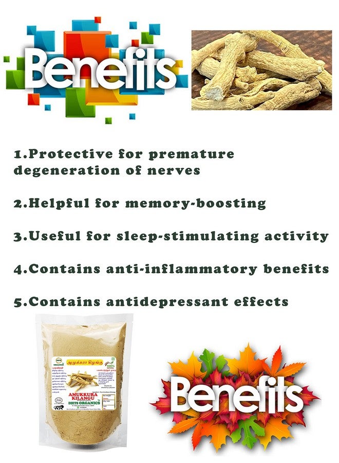 Diets Organics Amukkara Kizhangu Powder / Ashwagandha Root Powder -100 Gms pack of 1 - Image 2