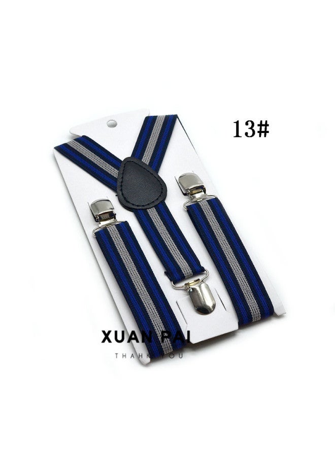 Children's 2.5cm Strap Clip Vintage Striped Series Boys And Girls Universal Suspender Belt Baby Autumn And Winter Pants Clip