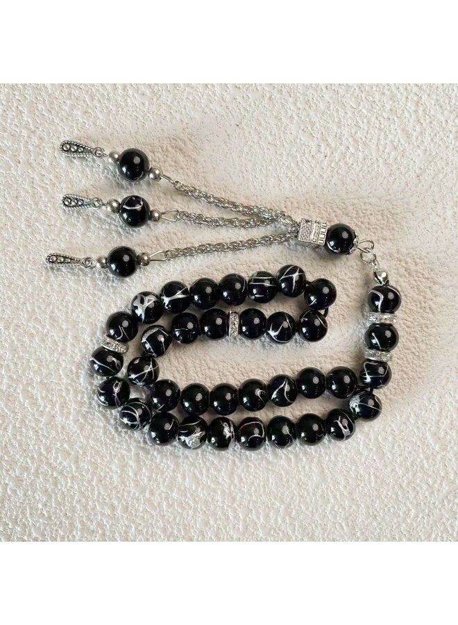 NIBEMINENT 33 Muslim Prayer Beads Black/8mm