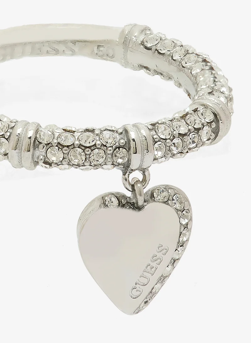 GUESS  Heart Charm Pave Ring for Women | Best Price UAE
