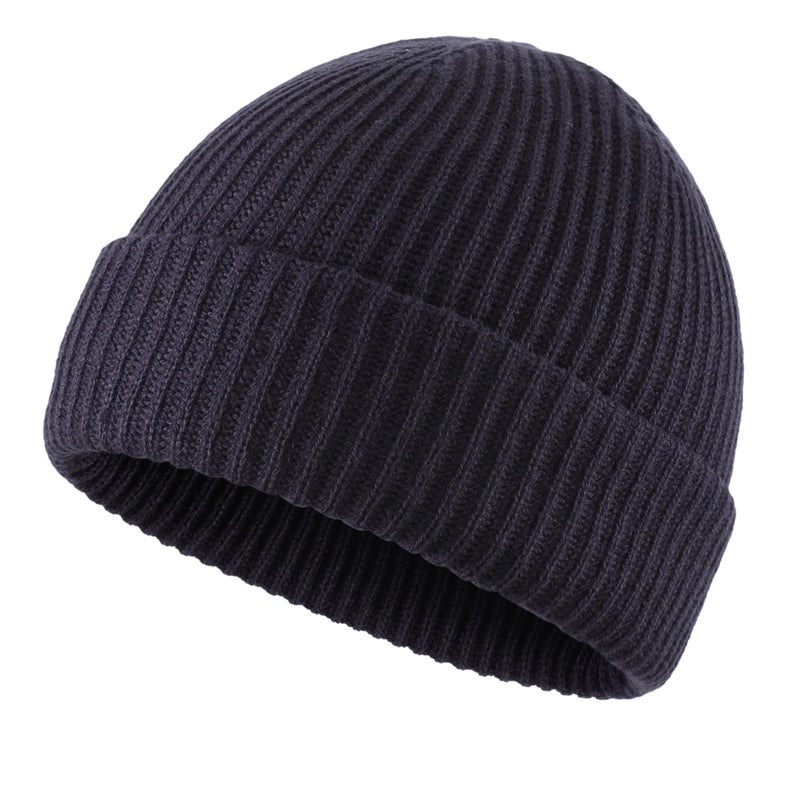 Home Prefer Rib Knit Beanie Hat for Men and Women (US, Alpha, One Size, Navy Blue) - Image 2