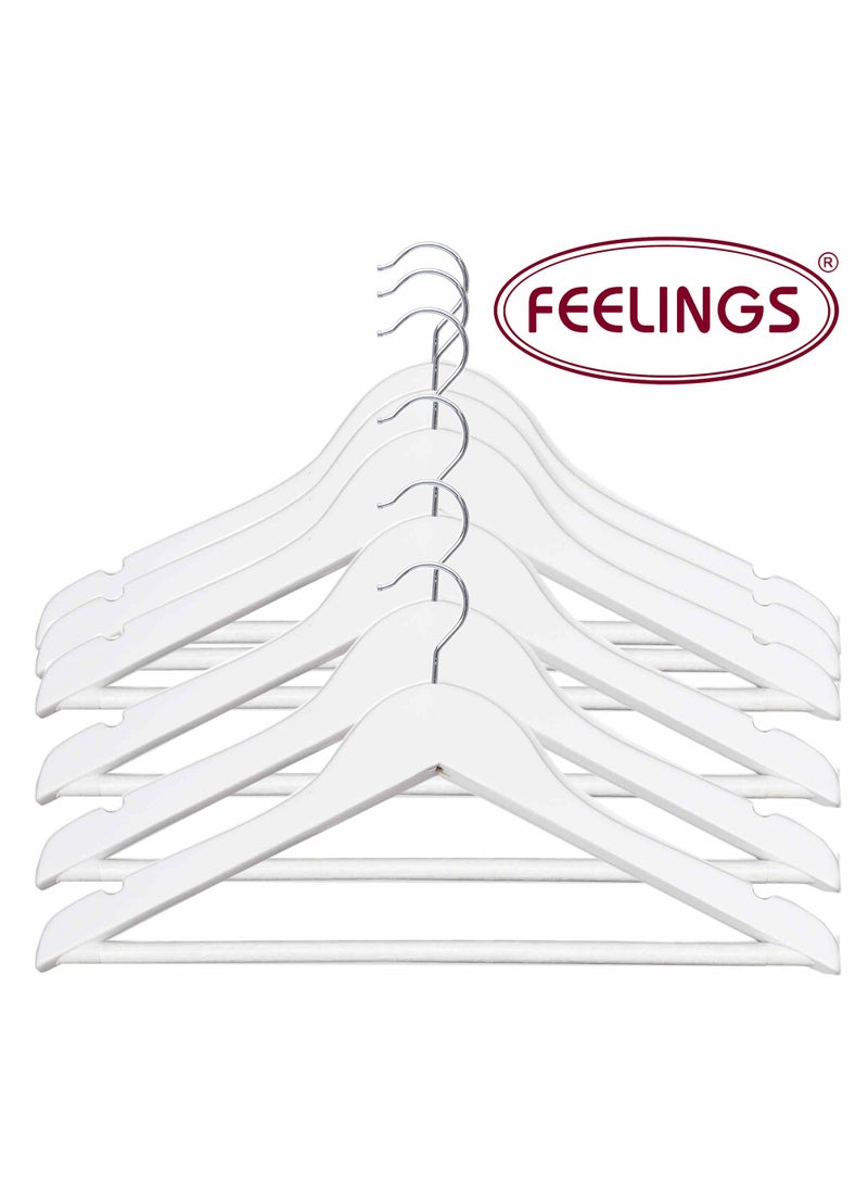 Feelings FEELINGS HANGER WOODEN 6 PCS SET WHITE  - Image 2