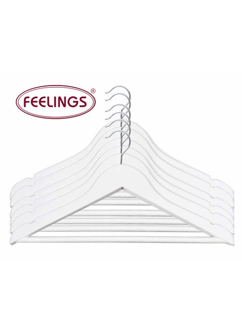 FEELINGS HANGER WOODEN 6 PCS SET WHITE