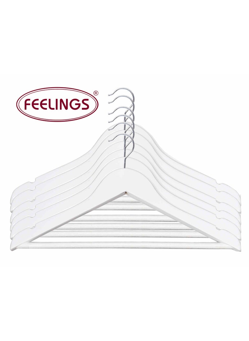 Feelings FEELINGS HANGER WOODEN 6 PCS SET WHITE  - Image 1