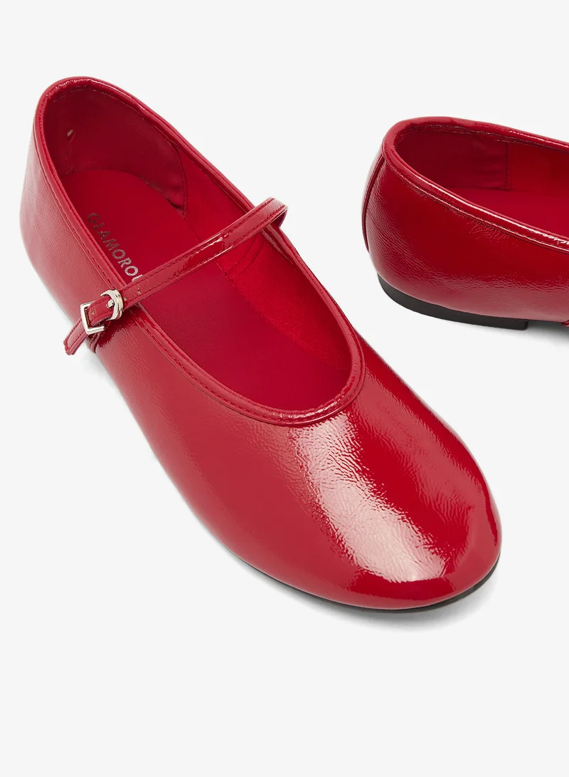 Glamorous RED PATENT Casual Ballerinas for Women | Best Price UAE