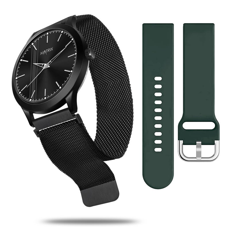 Matrix Swap Analog Black Dial Watch With Interchangeable Straps For Men & Boys (Black Chain & Teal, 22 Mm, 22 Mm) - Image 4