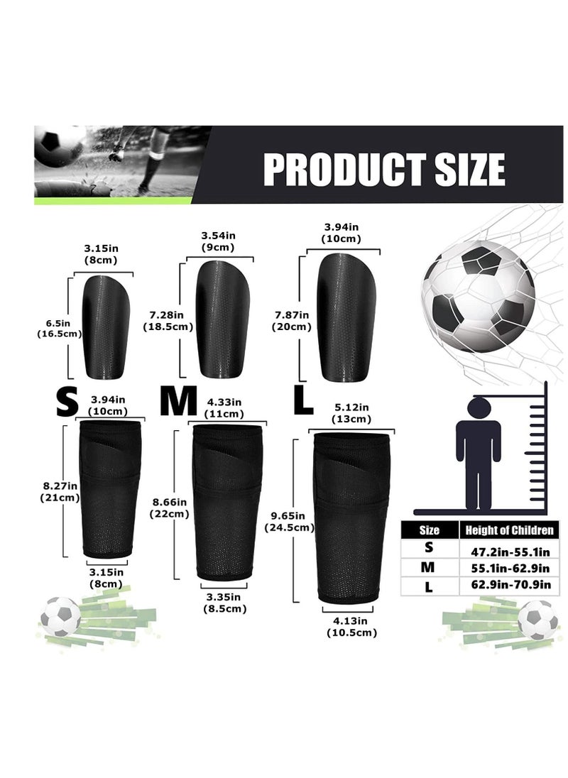 Excefore - Shin Pads for Kids, Football Anti-Slip Shin Guards, Shin Guards with Avoid Slip Out Insert Pocket Calf Sleeves, Lightweight, Breathable, and Durable Soccer Protective Equipment for Boys Grils Age 5-12 - Image 1