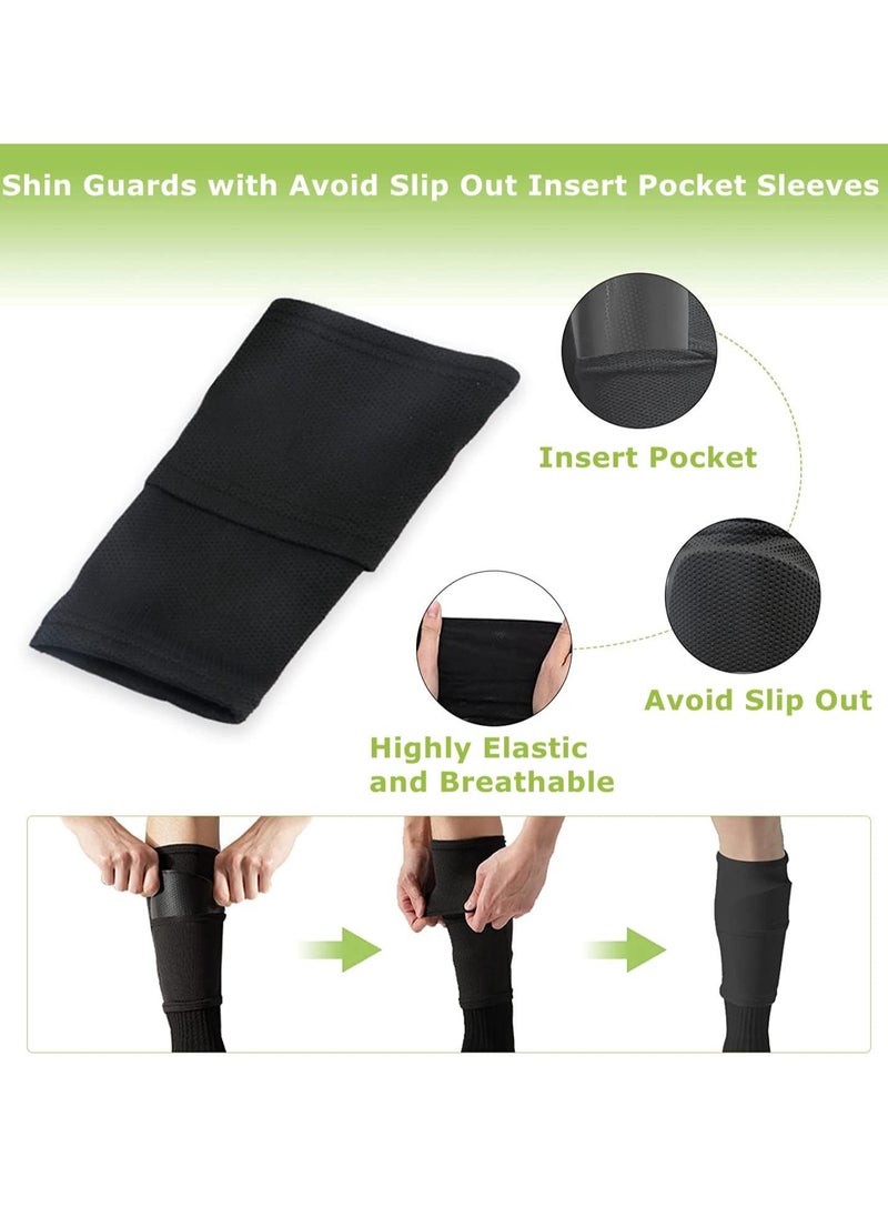 Excefore - Shin Pads for Kids, Football Anti-Slip Shin Guards, Shin Guards with Avoid Slip Out Insert Pocket Calf Sleeves, Lightweight, Breathable, and Durable Soccer Protective Equipment for Boys Grils Age 5-12 - Image 1