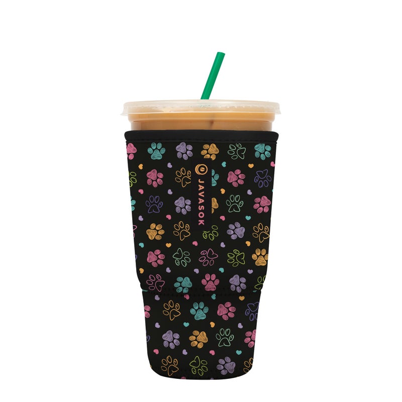 Sok It Java Sok Iced Coffee & Cold Soda Insulated Neoprene Cup Sleeve (Furry Footprints  XLarge: 38-42oz) - Image 1
