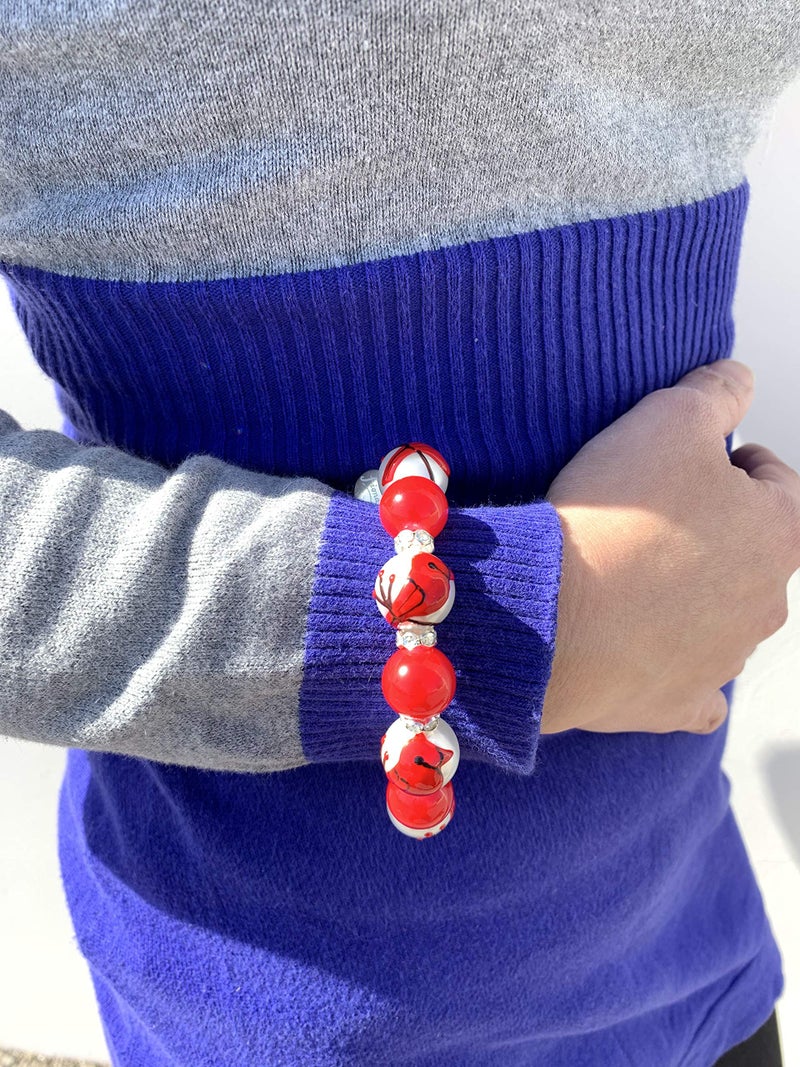 fiona Red Cardinal Bracelet, STL Cardinals Holiday Jewelry for Women, Christmas Remembrance Memorial Birthday Gift for Her, 1 pc - Image 4