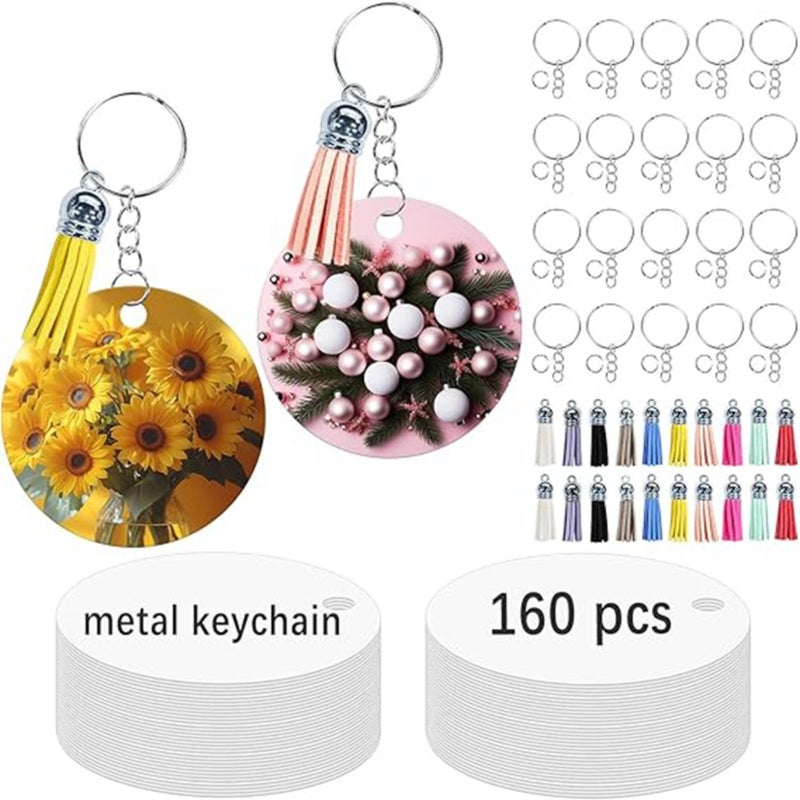 Metal heat transfer keychain (160 pcs) Blank double-sided heat transfer/oval - Image 1