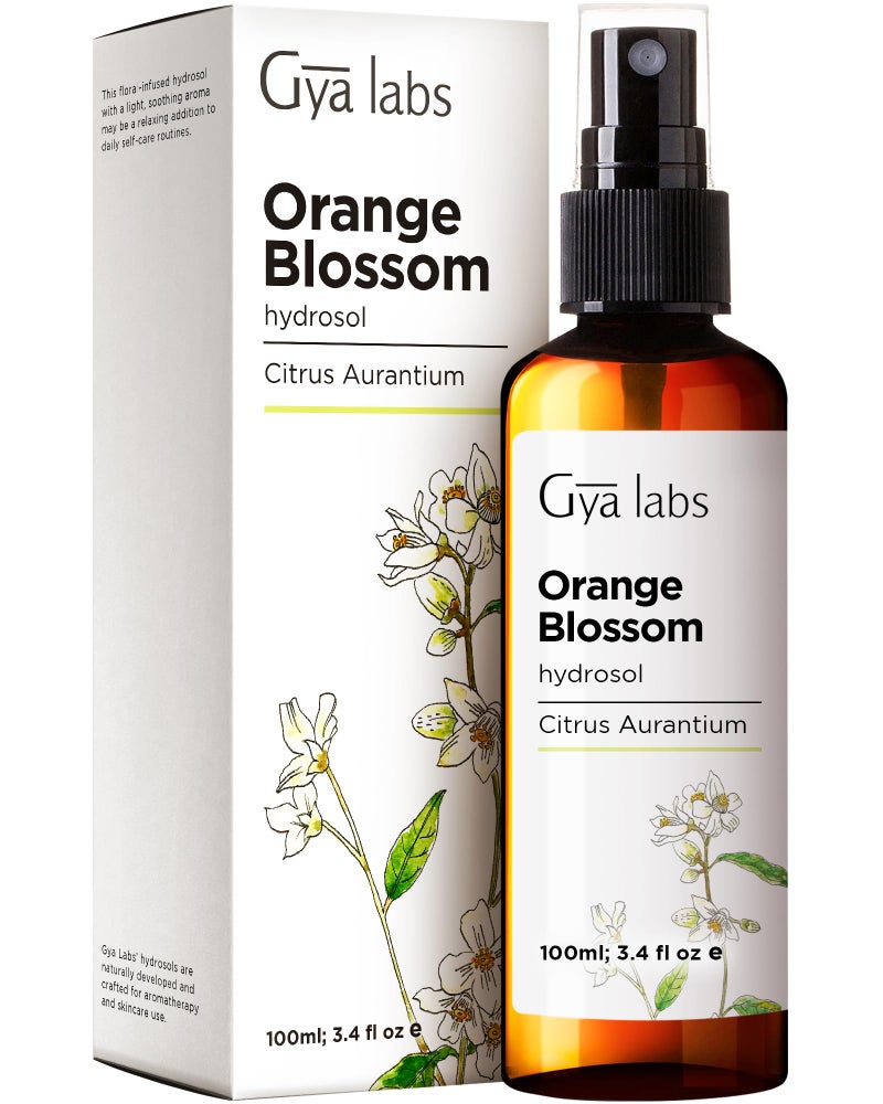 Gya Labs Orange Blossom Hydrosol - 3.4 Fl Oz - Face & Body Mist for Skin Toner & Hair Refresher - As Pillow, Room & Linen Spray for Fresh Scent - Image 1