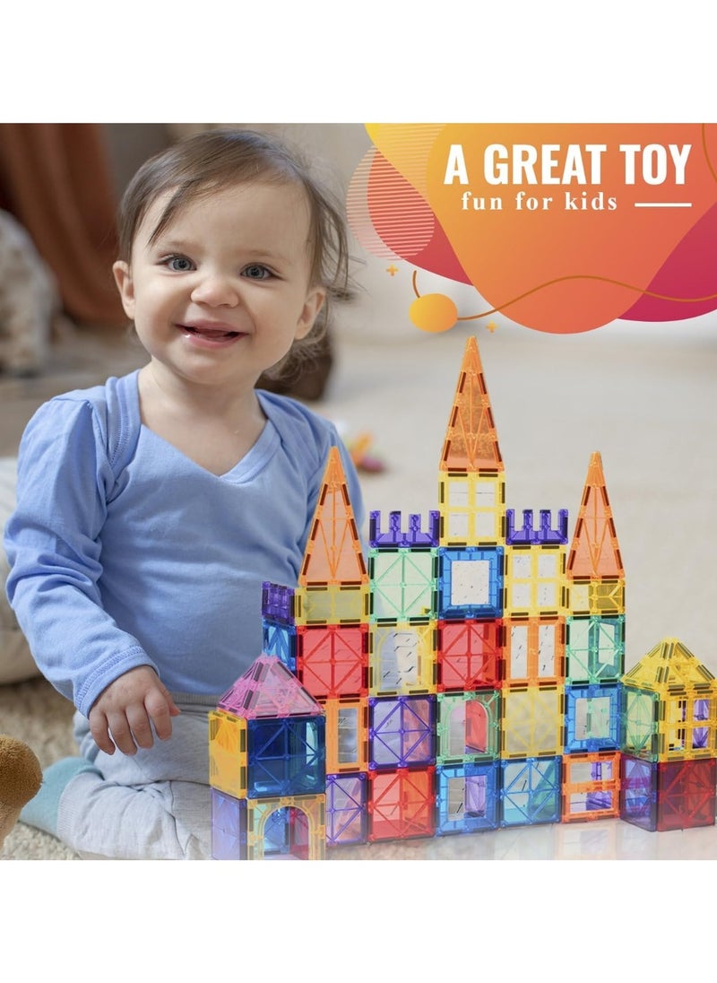 Piccasio 60-Piece Magnetic Building Tiles Set - Strong 3D Magnet Blocks for Kids, Educational stem Toy, Birthday Gifts for Kids and Toddlers - Inspire Creativity and Imagination in Construction Play  - Image 5